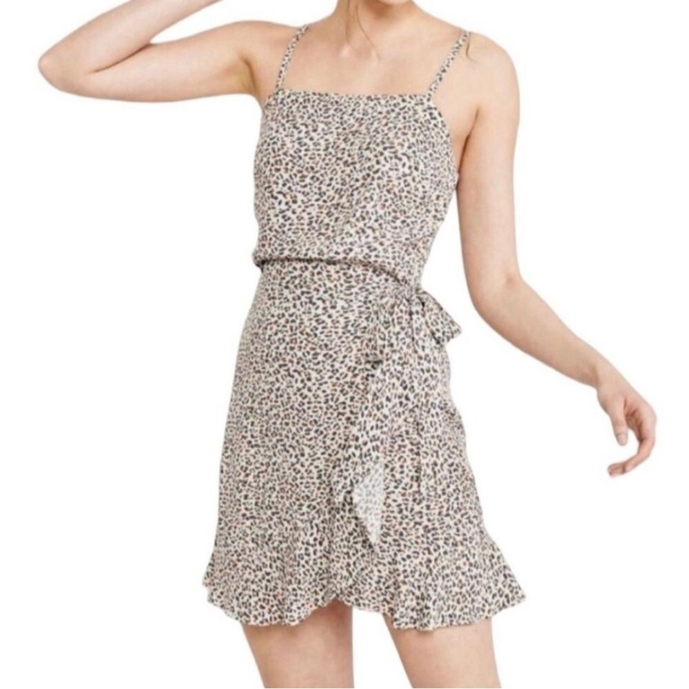 Abercrombie & Fitch Cream Leopard Print Mini Dress
